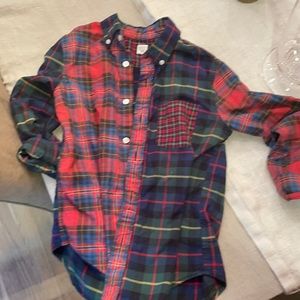 Crewcuts Christmas Tartan Plaid button-down/button up. Boys size 10.